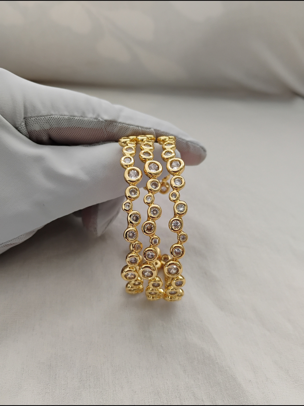 *Set of 3* Alexis Bittar Asterales Gold Skinny Cuff Bracelet - Picture 3 of 5